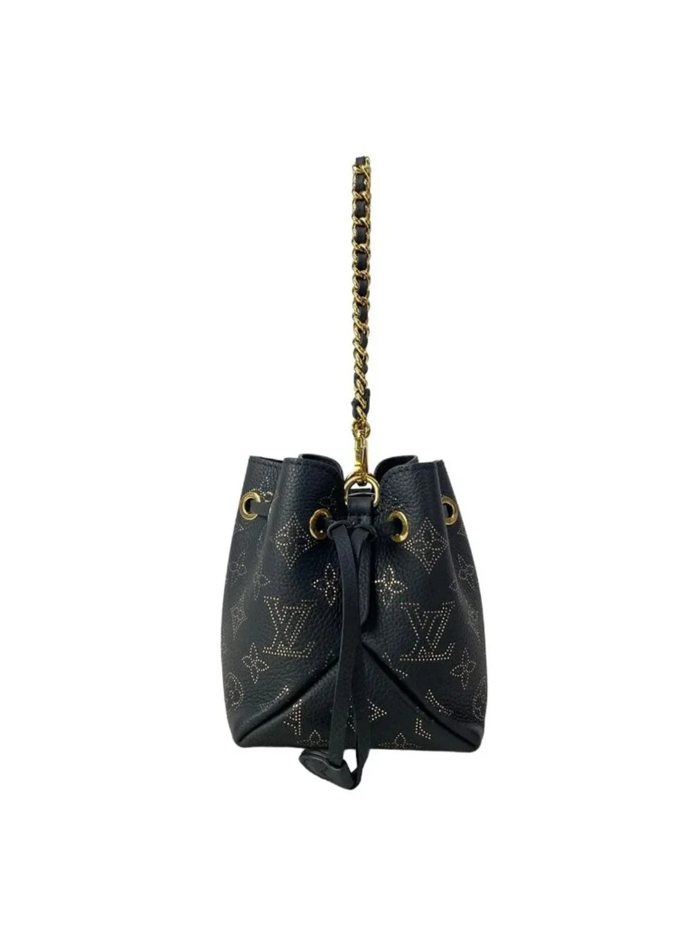 Louis Vuitton Handbag Mahina Picobella Noir Gold Chain Handle Leather Cowhide
